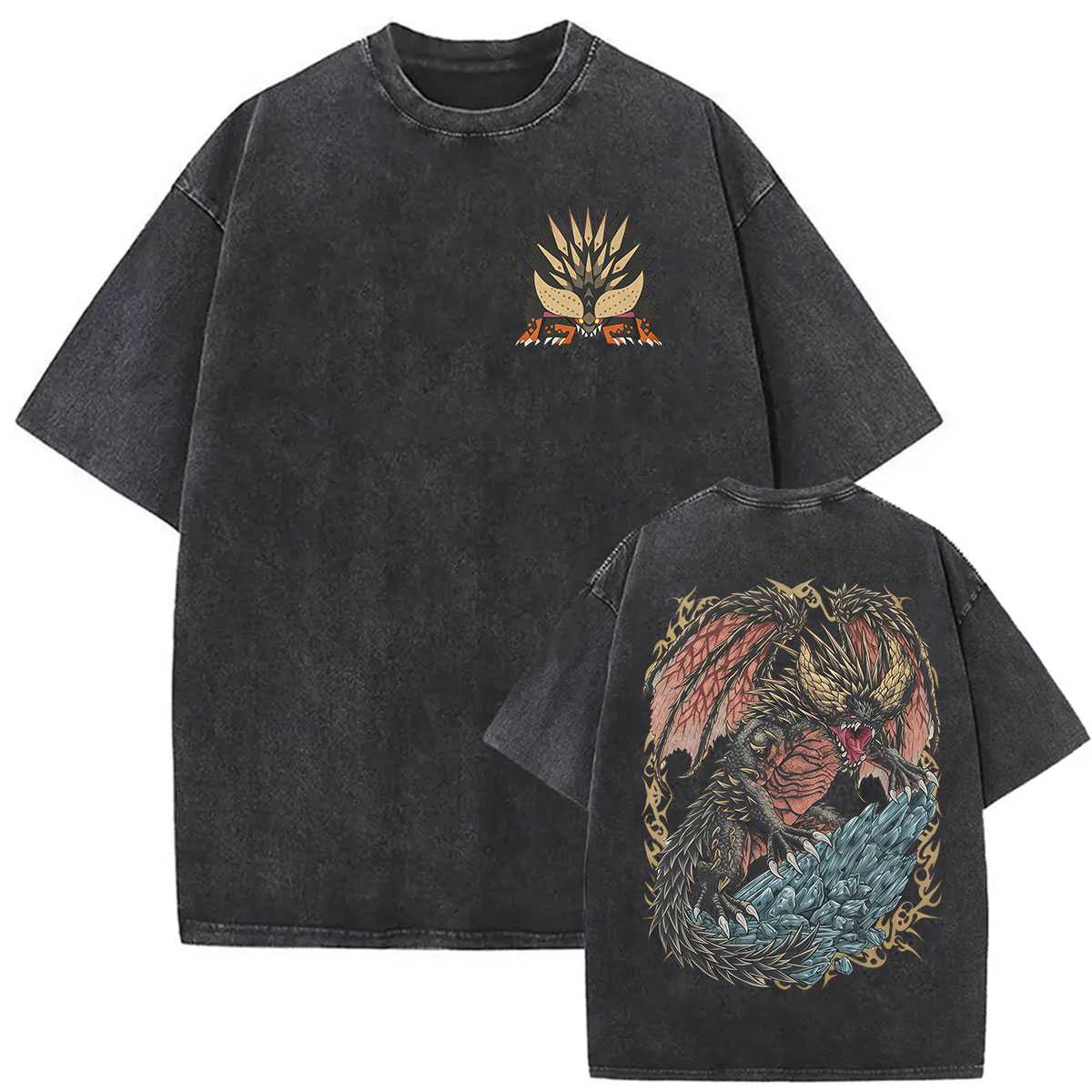 Vintage Washed Monster Hunter  - đánh giá và giá Retro Gaming T Shirt