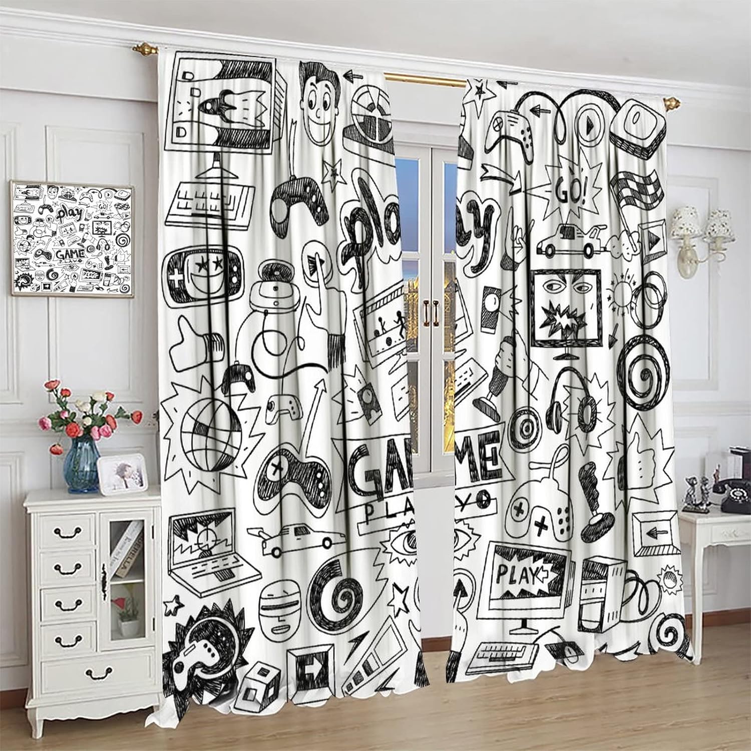 Gaming Video Game Curtain Deco - đánh giá và giá Retro Gaming Youtube